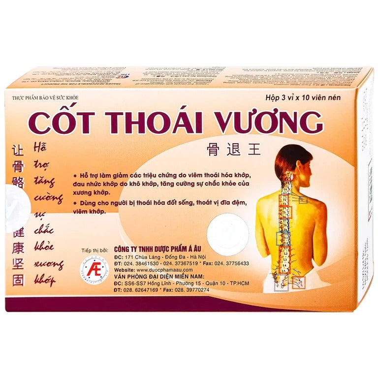 02 Boxes - Viên uống Cốt Thoái Vương Á Âu hỗ trợ giảm triệu chứng viêm thoái hóa khớp (3 vỉ x 10 viên)
