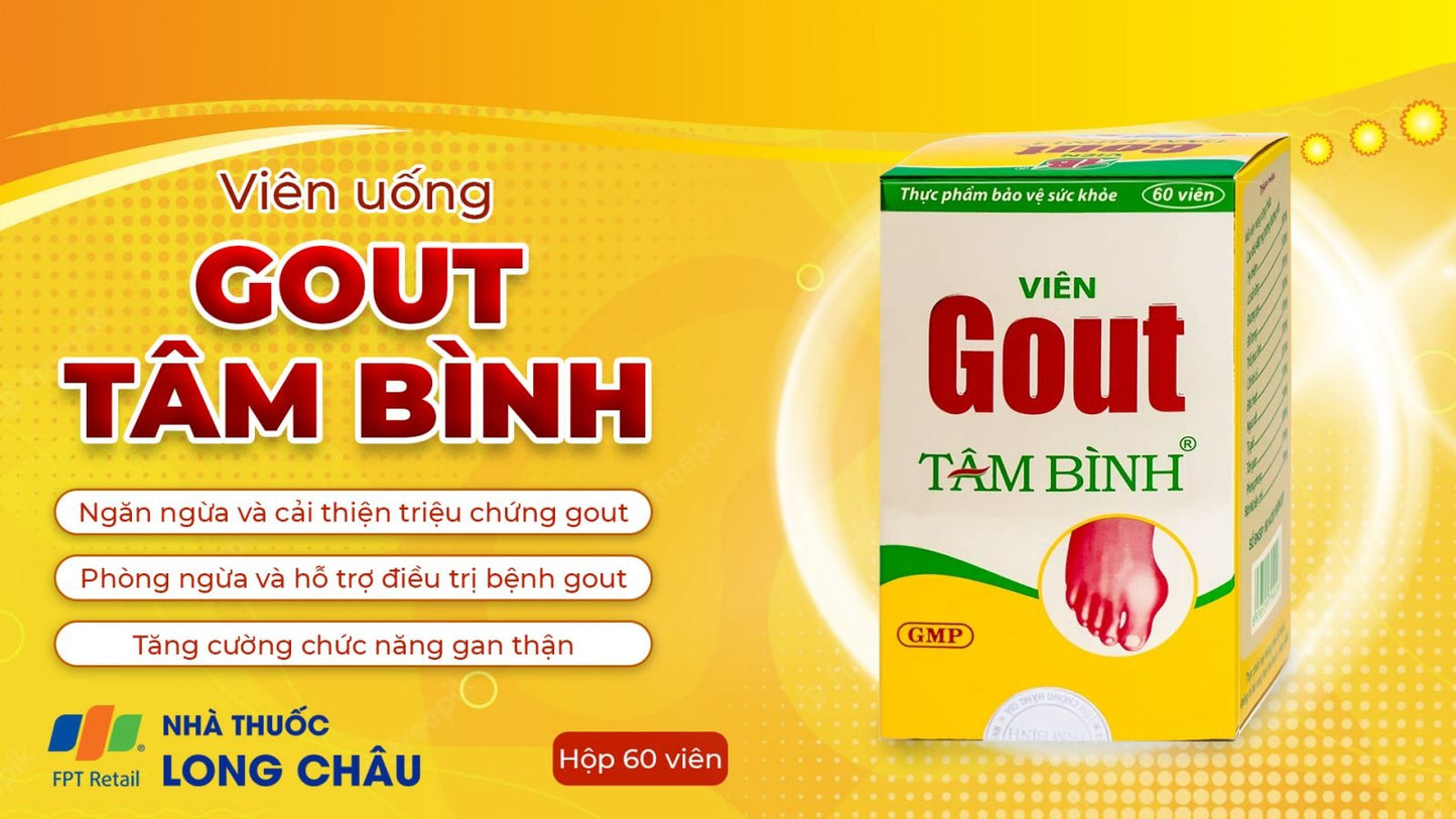 02 Boxes - Viên Gout Tâm Bình hỗ trợ giảm triệu chứng đau do gút (60 viên)