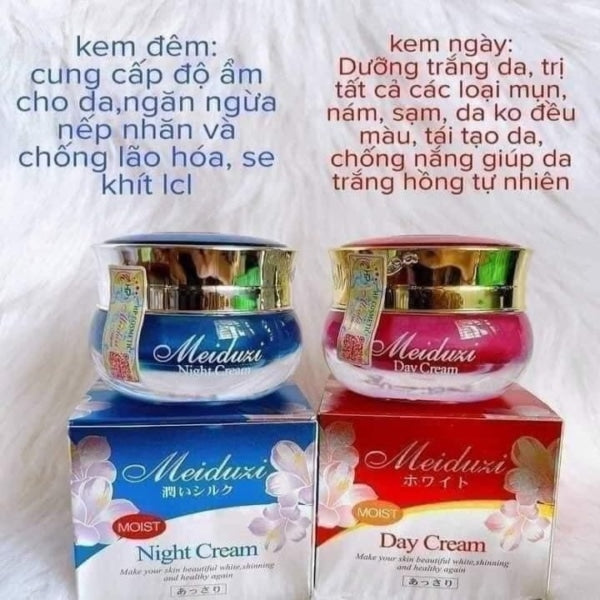 Combo Meiduzi Day and night Cream Treat Melasma, removing acne tri nam, mun