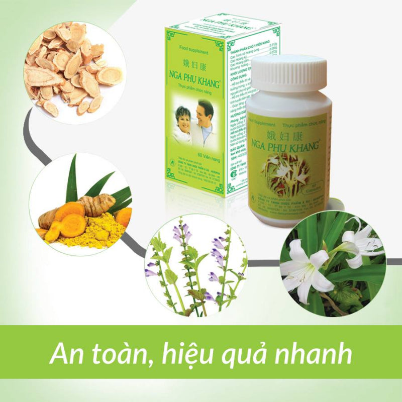 02 Boxes Hộp 60 Viên- Viên Uống Nga Phụ Khang Hỗ Trợ Điều Trị U Xơ Tử Cung - Crinum latifolium - Support Ovarian or Prostate Problems