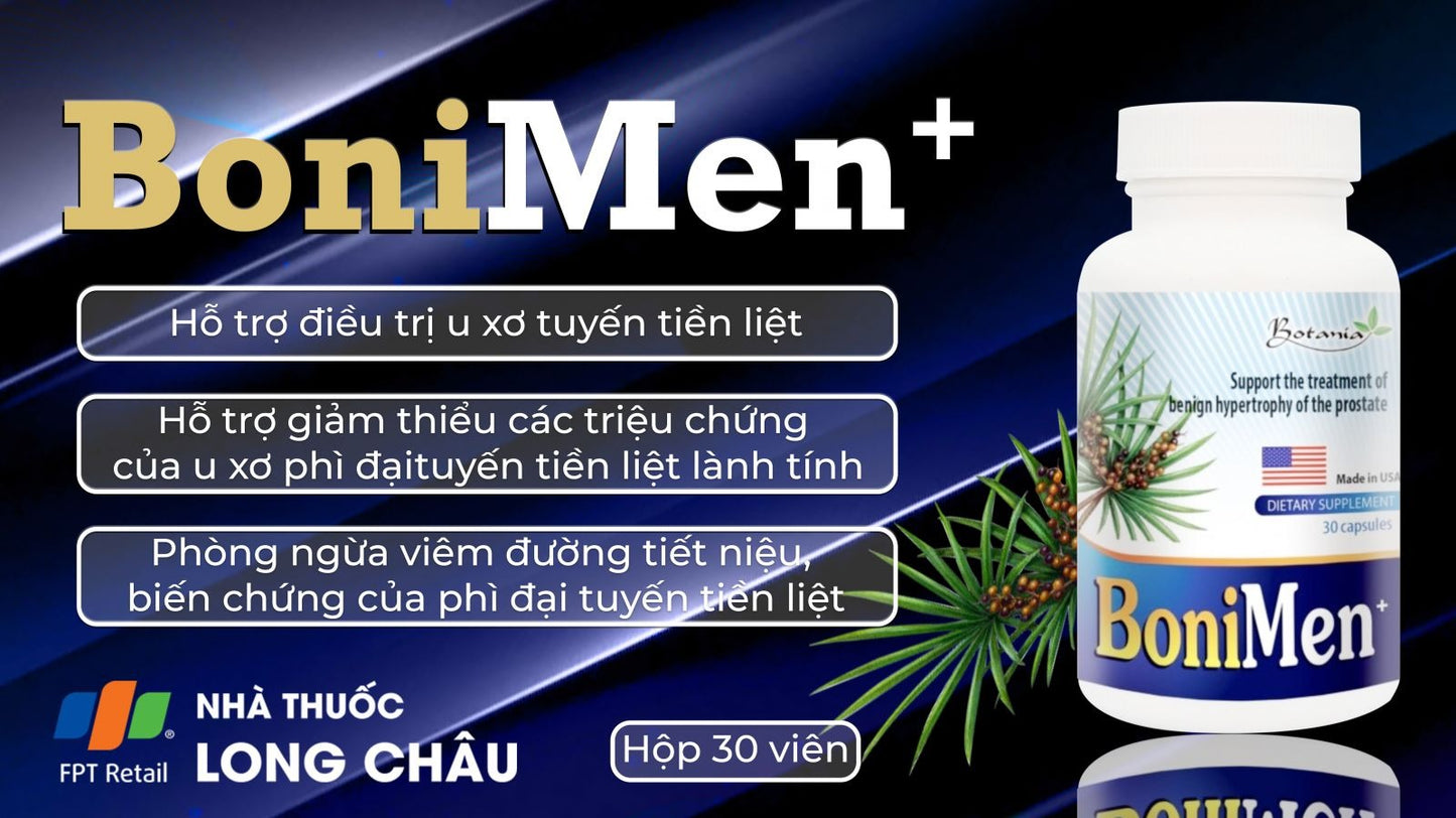 02 Boxes - Viên uống BoniMen Botania điều trị bệnh phì đại tuyến tiền liệt (30 viên/box)