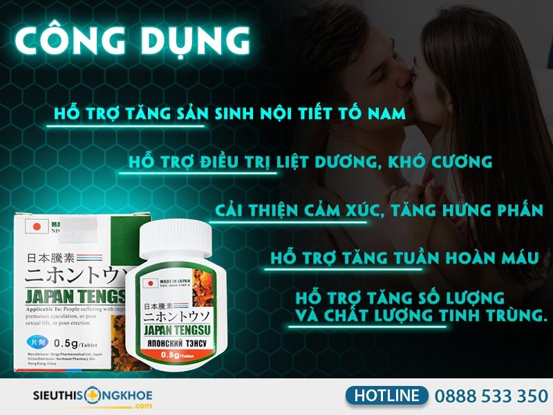 02 Boxes * Thuốc tengsu Nhật Bản hỗ trợ tăng cường sinh lý – Hộp 16 viên