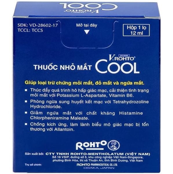 2 bottles - Thuốc nhỏ mắt V.rohto Cool điều trị mỏi mắt, đỏ mắt, ngứa mắt (12ml)