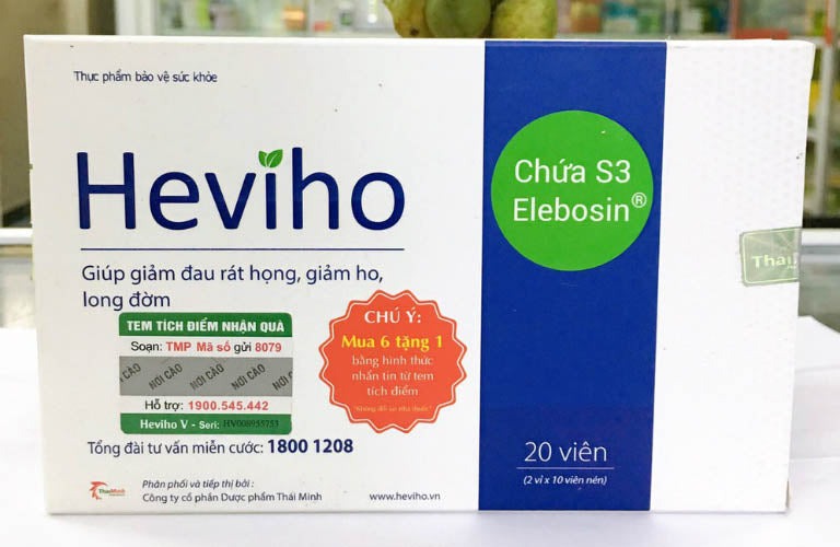 02 Boxes - Viên Uống Heviho Hỗ trợ làm ấm họng, giúp giảm ho, long đờm. Hỗ trợ giảm đau rát họng do ho kéo dài.