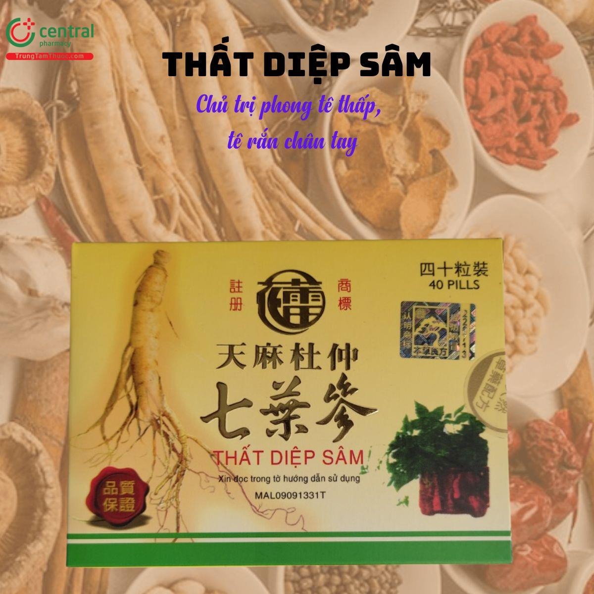02 Boxes - Thất Diệp Sâm Hàng Cao Cấp Loại 1-hỗ trợ xương khớp