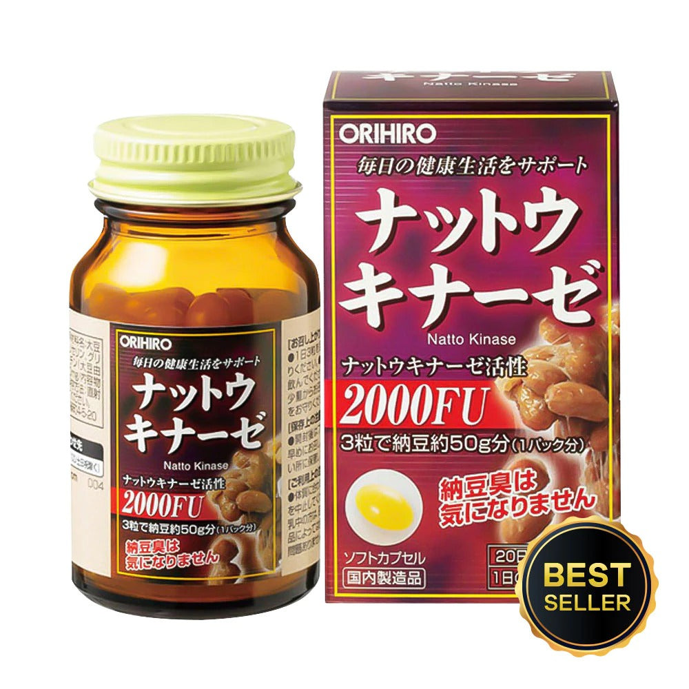 Viên uống hỗ trợ tai biến đột quỵ Nattokinase 2000 Orihiro 60 viên