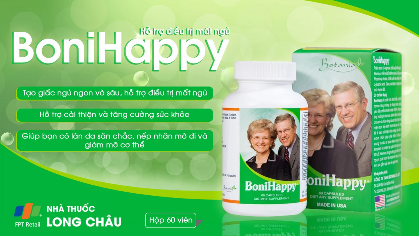 Viên uống BoniHappy Botania hỗ trợ điều trị mất ngủ, cải thiện và phục hồi sức khỏe (60 viên)