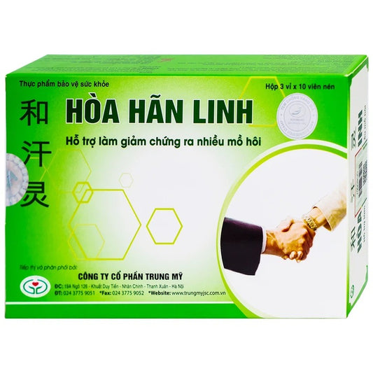 02 Boxes - Viên uống Hòa Hãn Linh hỗ trợ làm giảm chứng ra mồ hôi nhiều (3 vỉ x 10 viên)