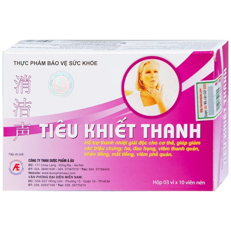 02  Boxes - Viên uống Tiêu Khiết Thanh Á Âu hỗ trợ thanh nhiệt giải độc cho cơ thể (3 vỉ x 10 viên)