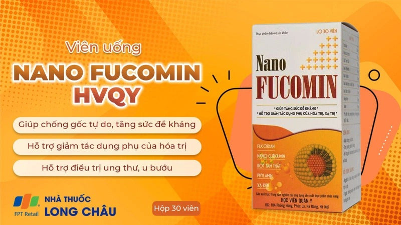 02 Boxes - Viên uống Nano Fucomin HVQY hỗ trợ giảm tác dụng phụ của hóa trị giúp chống gốc tự do (30 viên)