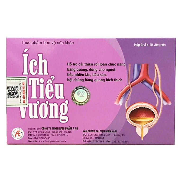 02 Boxes * Viên uống Ích Tiểu Vương Á Âu hỗ trợ cải thiện rối loạn chức năng bàng quang (3 vỉ x 10 viên)