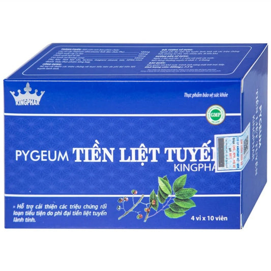 02 Boxes - Viên uống Pygeum Tiền Liệt Tuyến Kingphar hỗ trợ cải thiện rối loạn tiểu tiện (4 vỉ x 10 viên)