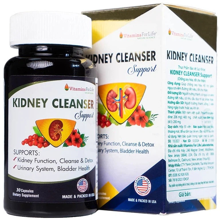 Viên uống Kidney Cleanser Support chống oxy hóa, giảm nguy cơ viêm đường tiết niệu (30 viên)