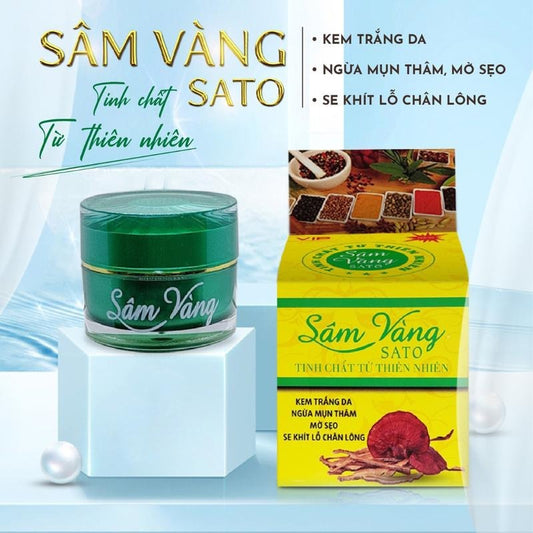 02 Boxes *15g - Kem Mụn Sâm Vàng Sato Thảo Dược Đông Y