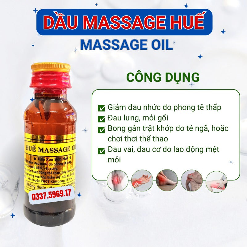 Dầu Massage Huế Kim Long Chai Sành Chính Hãng - Chai 50ml