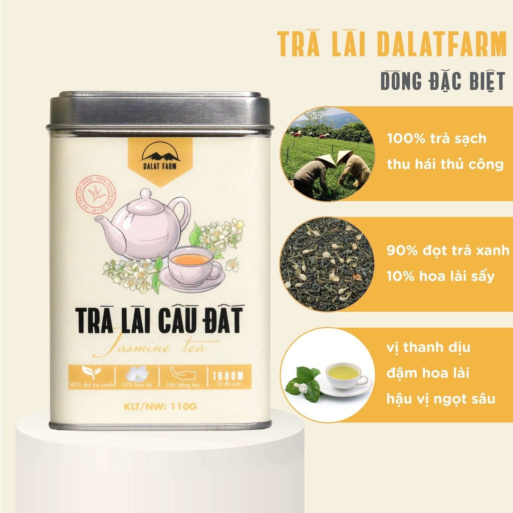 Trà Lài Cầu Đất Dalat Farm (Trà Hoa Nhài) Loại Đặc Biệt - Hộp 110Gr