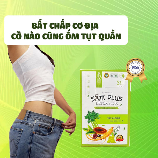 02 Boxs - Kẹo Giảm Cân Sâm Plus Detox x 1000 – Đánh Tan Mỡ, Đẹp Da, Đẹp Dáng