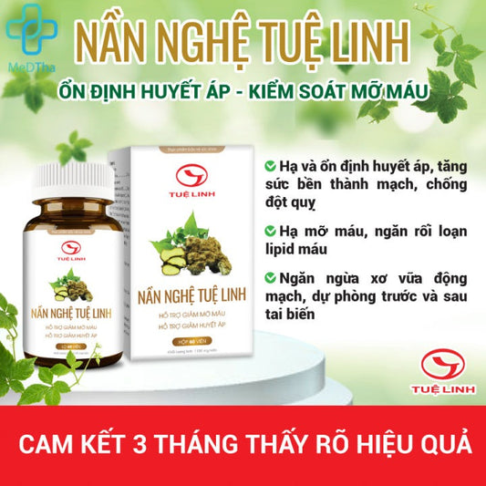 02 Boxes - Nần Nghệ Tuệ Linh - Ổn định huyết áp, kiểm soát mỡ máu (Hộp 30 viên)