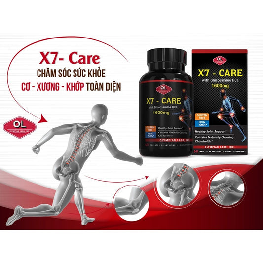 Viên Uống Chăm Sóc Xương Khớp Olympian Labs X7 Care Tăng Cường Canxi, Giúp Xương Luôn Chắc Khoẻ Hộp 60v