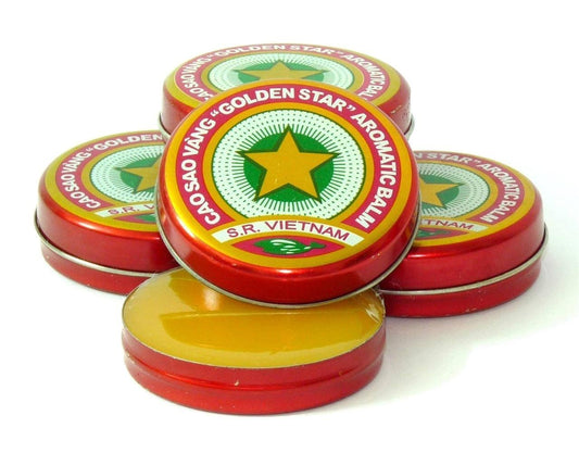 12 Boxes X 3 Grams (Net Weight), Golden Star Balm, Cao Sao Vang Vietnam, Aromatic Balsam