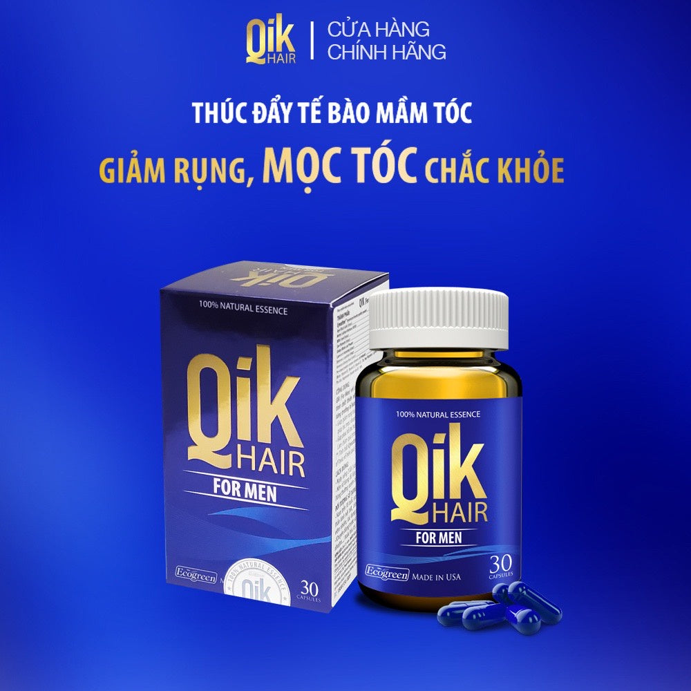 02 Boxs*30 Capsules - QIK HAIR FOR MEN – GIÚP GIẢM RỤNG TÓC