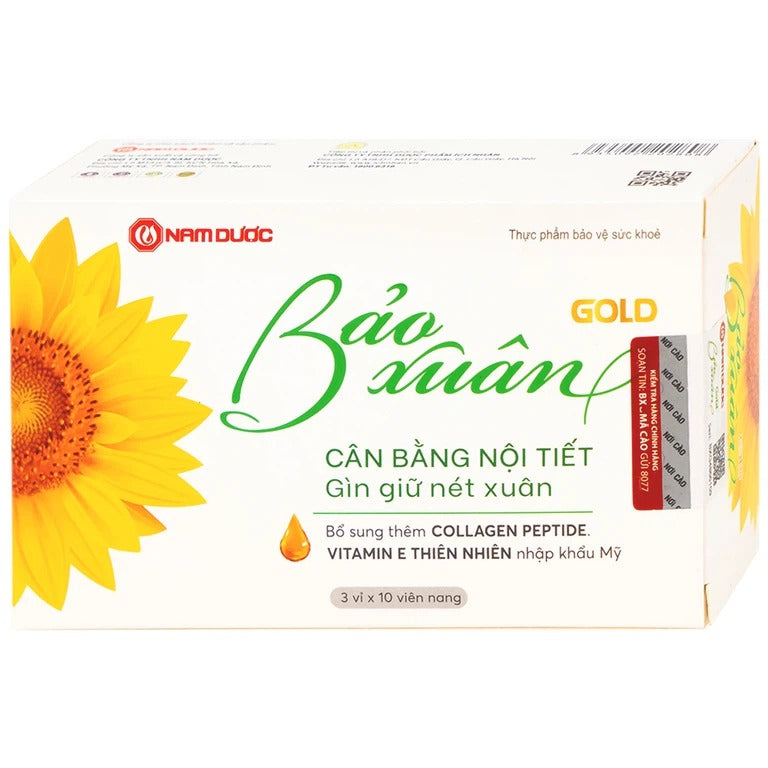 02 Boxes - Viên uống Bảo Xuân Gold Nam Dược bổ sung phytoestrogen, cân bằng nội tiết tố nữ (3 vỉ x 10 viên)