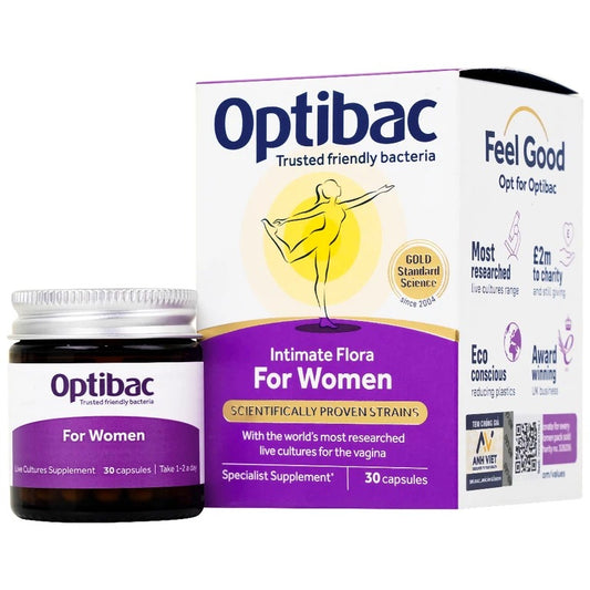 Viên uống Optibac Intimate Flora For Women bổ sung lợi khuẩn hỗ trợ sức khỏe nữ giới (30 viên)