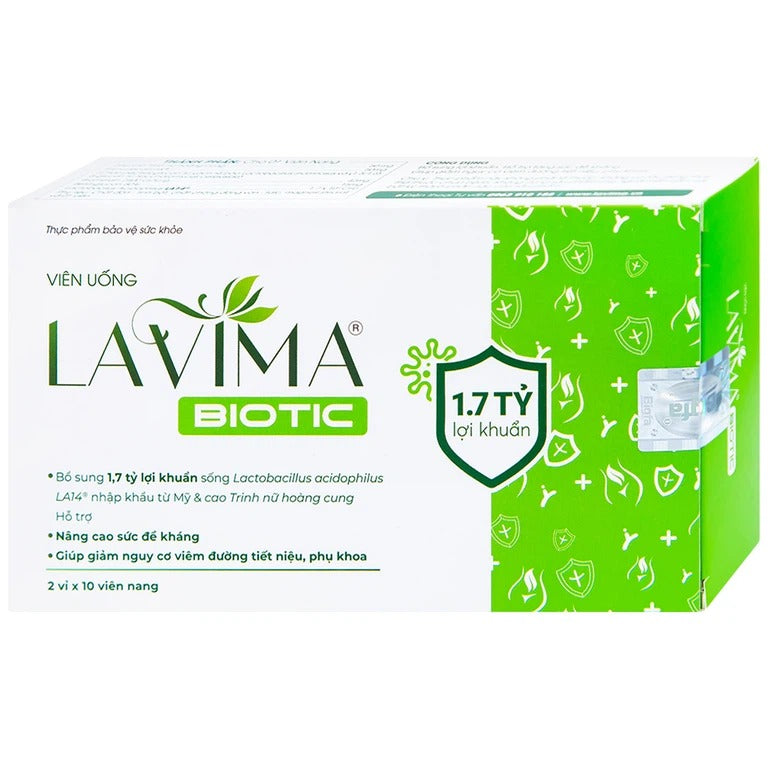 02 Boxes Viên uống Lavima Biotic bổ sung lợi khuẩn, hỗ trợ tăng sức đề kháng (2 vỉ x 10 viên)