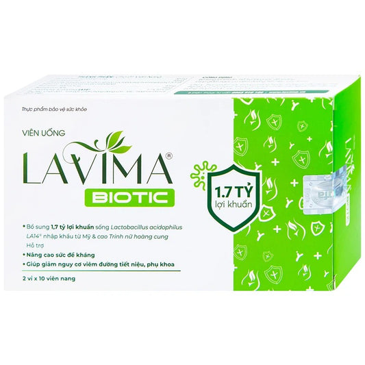 02 Boxes Viên uống Lavima Biotic bổ sung lợi khuẩn, hỗ trợ tăng sức đề kháng (2 vỉ x 10 viên)