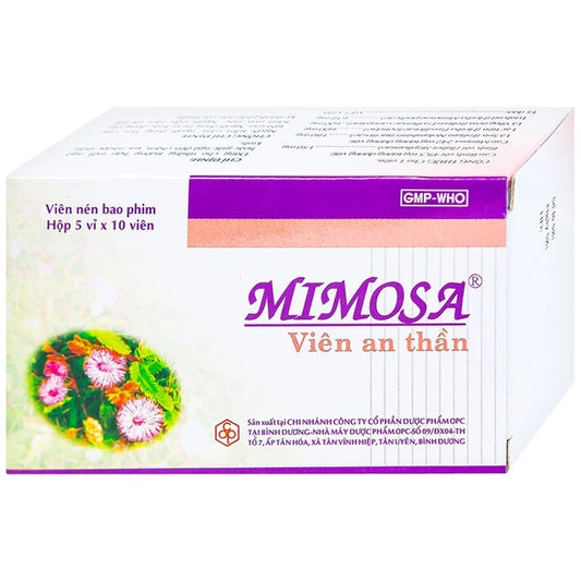 03 Boxes - Viên an thần Mimosa OPC dùng cho trường hợp mất ngủ, suy nhược thần kinh (5 vỉ x 10 viên)