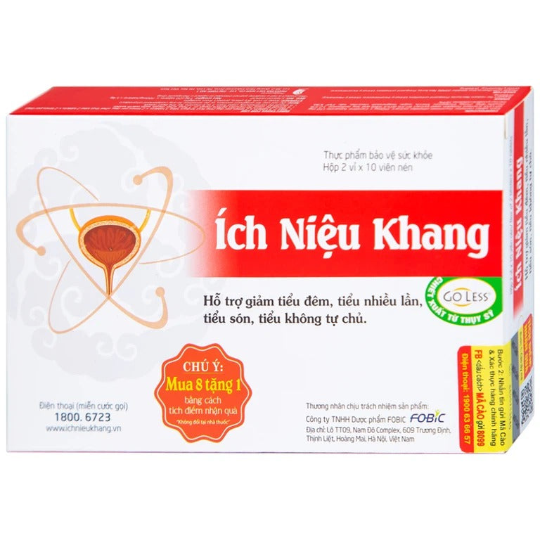 02 Boxes - Viên uống Ích Niệu Khang Medistar hỗ trợ giảm tiểu đêm, tiểu nhiều lần (2 vỉ x 10 viên)