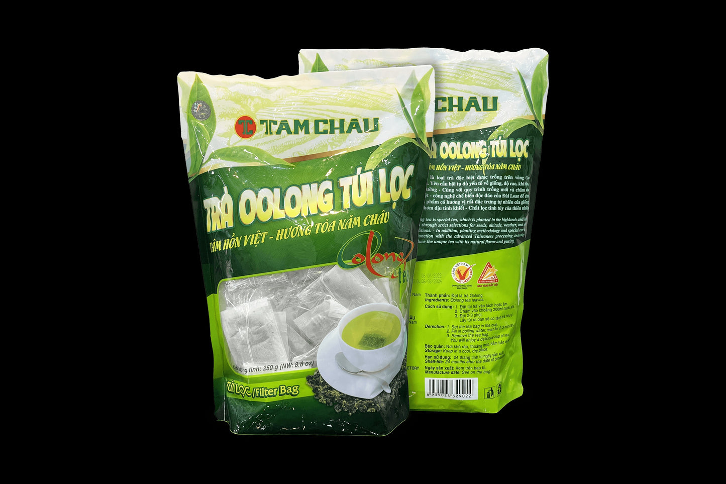 02 Boxes - Trà Oolong túi lọc gói 250g/goi - Tam chau