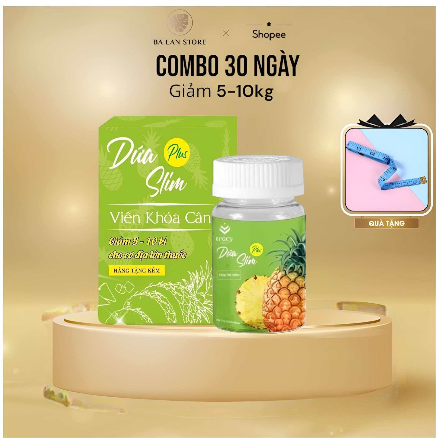 Giảm cân Dứa Slim + Tặng khóa cân tụt ngay 7-12kg sau 30 ngày