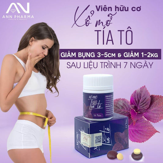 02 Boxes - Xổ Mỡ Tía Tô Giảm Cân, Giảm Mỡ Bụng Hộp 14 viên Chính Hãng