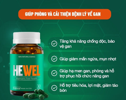 Viên uống Hewel Ecogreen hỗ trợ tăng khả năng thải độc, bảo vệ gan (60 viên)