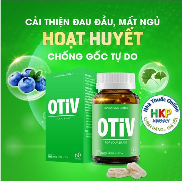 Viên uống OTiV Ecogreen giúp tăng cường dưỡng chất cho não (60 viên)