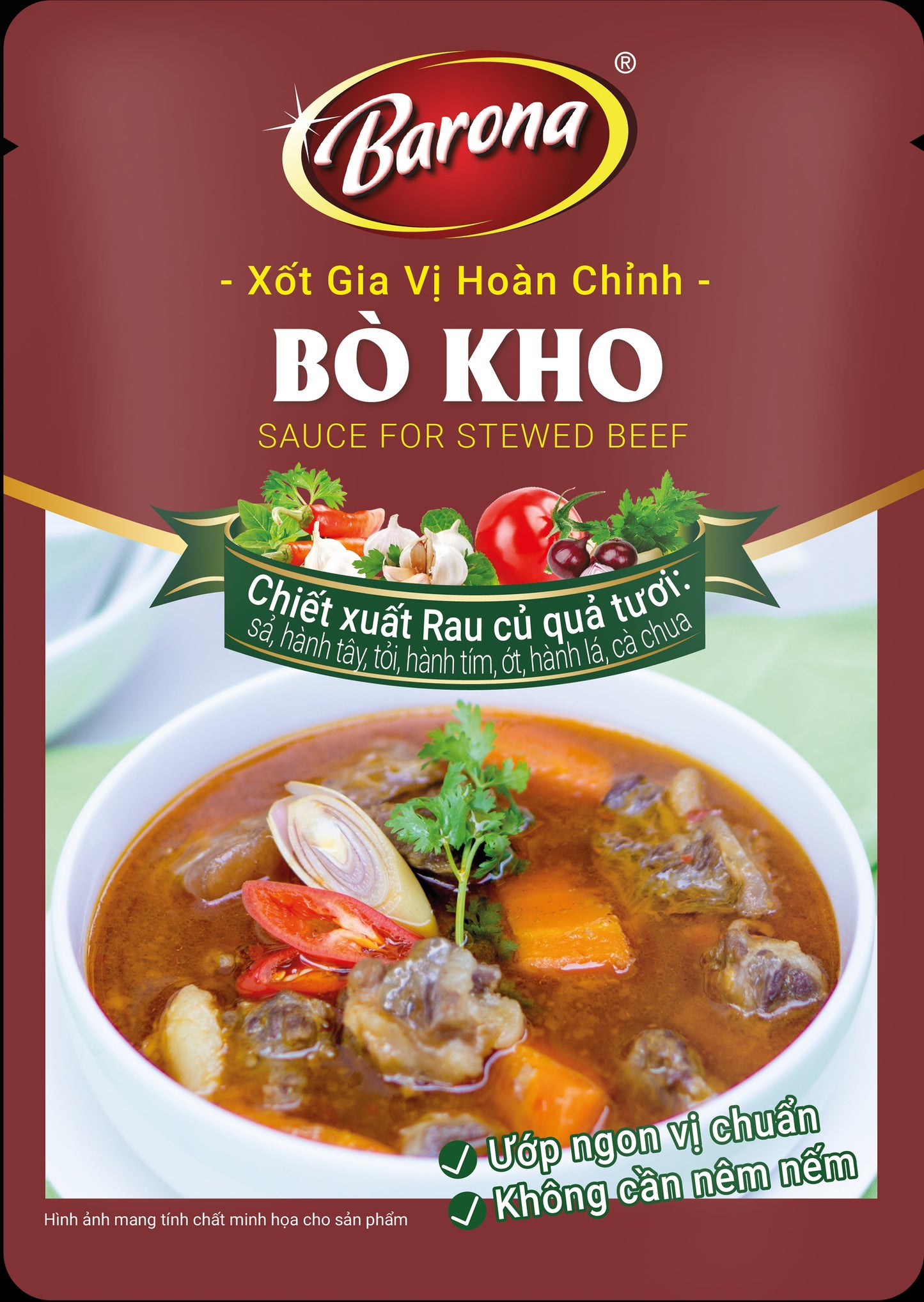 10 Gói - Xốt Gia Vị Hoàn Chỉnh Barona - Bò Kho