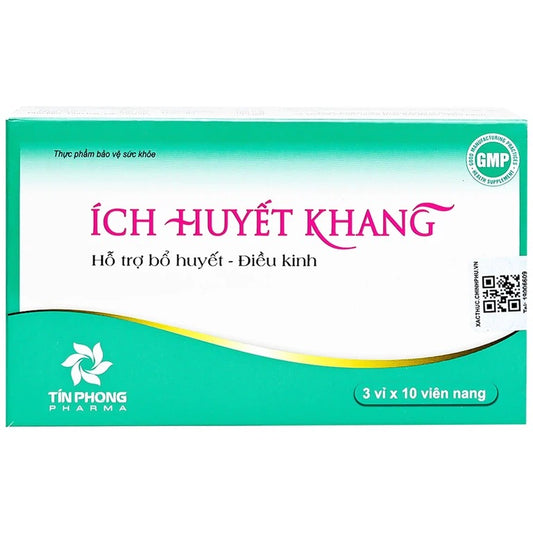 03 Boxes - Ích Huyết Khang Tín Phong Pharma hỗ trợ bổ huyết, hỗ trợ điều kinh (3 vỉ x 10 viên)