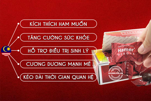 Kẹo Sâm Hamer hộp 32 viên -  keo dai cuoc yeu, tang cuong sinh ly