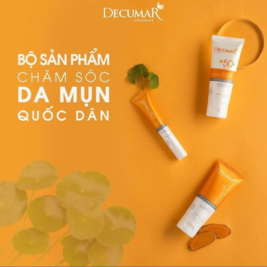 Combo toàn diện cho da mụn Decumar Advanced nghệ Nano giúp làm sạch, ngừa mụn, ngừa thâm sẹo, chống nắng hiệu quả