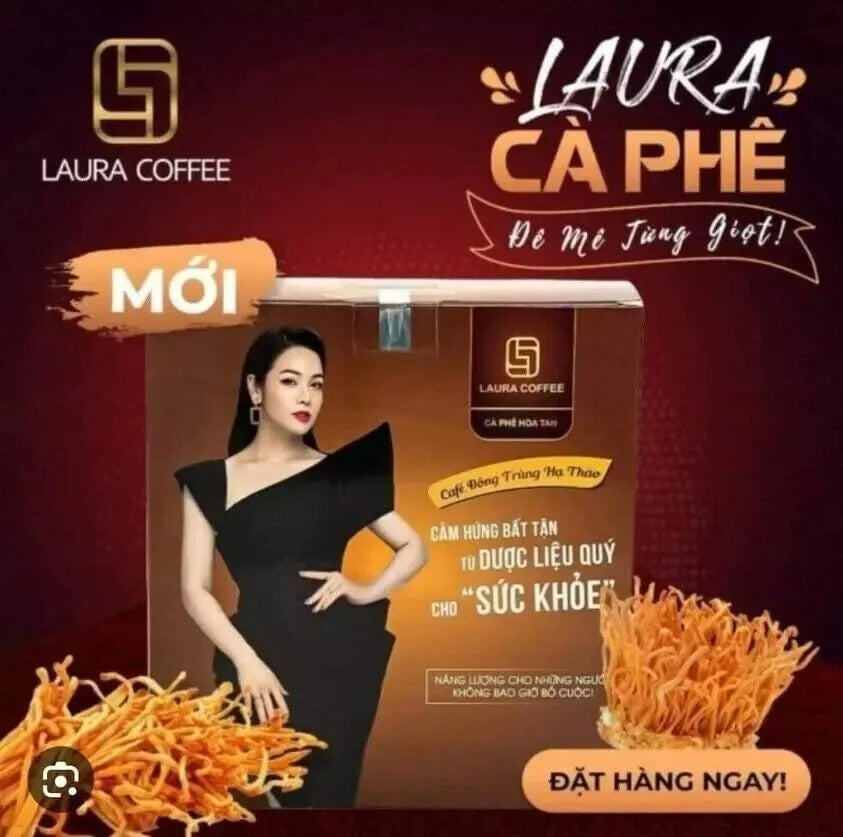 03 Boxes - Laura Coffee Nhat Kim Anh - Đông Trùng Hạ Thảo 18g x 10pcs