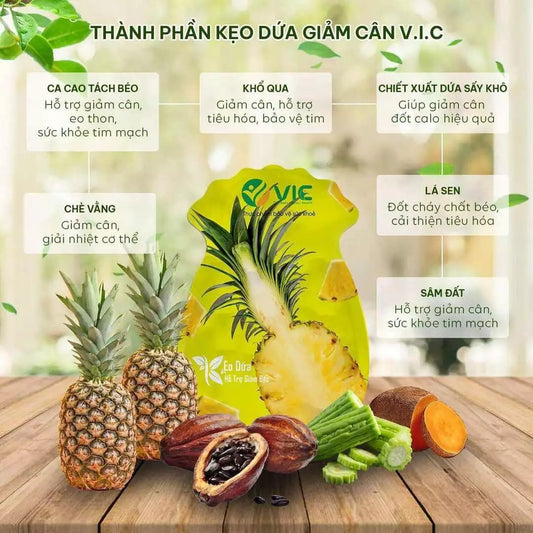 3bag VIC PINEAPPLE CANDY KEO DUA GIAM CAN- WEIGHT LOSS