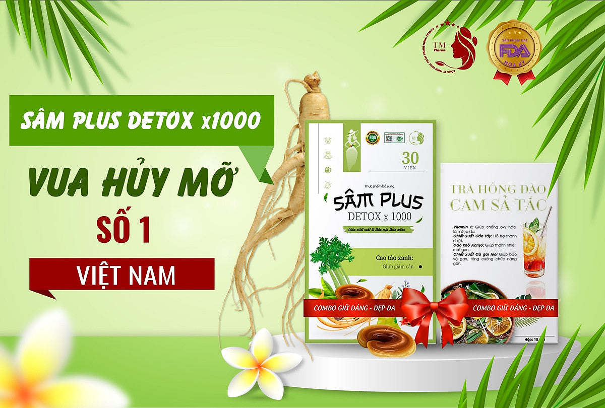 combo  - Kẹo Giảm Cân Sâm Plus Detox x 1000 and tea – Đánh Tan Mỡ, Đẹp Da, Đẹp Dáng (Copy)