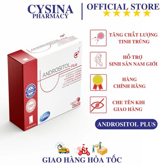 Andrositol Plus - Cải Thiện Chất Lượng Tinh Trùng, Tăng Cường Sinh Lý Yếu, Hỗ Trợ Sinh Sản Nam, Tăng Khả Năng Thụ Thai