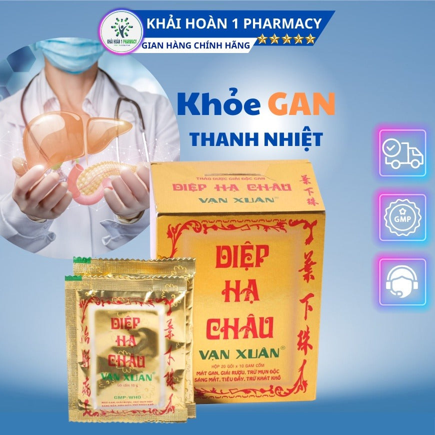 03 Boxes *(20 gói/box) Thuốc cốm Diệp Hạ Châu Vạn Xuân mát gan, giải rượu, trừ mụn độc