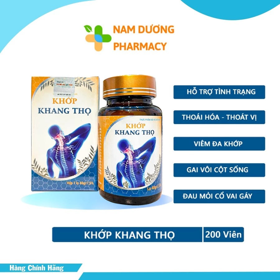 KHỚP KHANG THỌ - Giảm Đau Nhức Xương Khớp Tê Bì Chân Tay Lọ 200 Viên - Viên Uống Xương Khớp