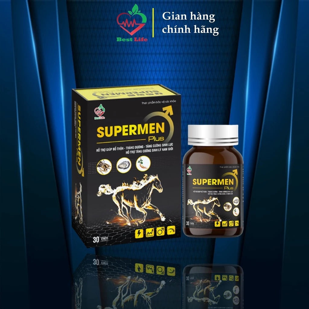 Combo 02 hộp Tăng cường sinh lý Best life SUPERMEN Plus cải thiện tình trạng xuất tính sớm rối loạn cương dương