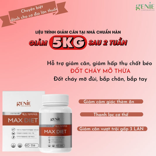 Viên uống giảm cân Genie Max Diet 60 viên Hàn Quốc