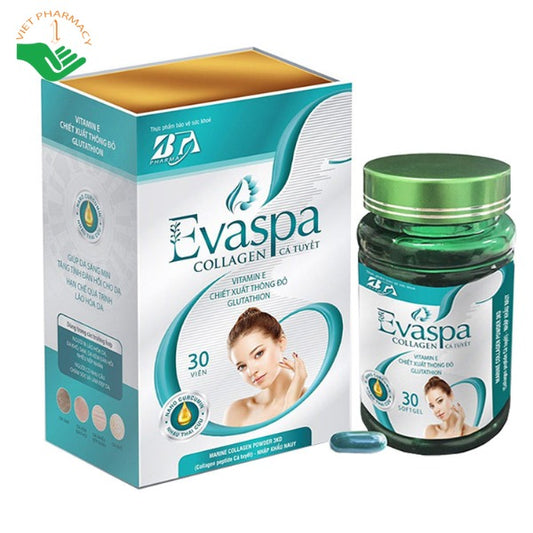 Viên uống hạn chế sạm da Evaspa Collagen Cá Tuyết 30 viên