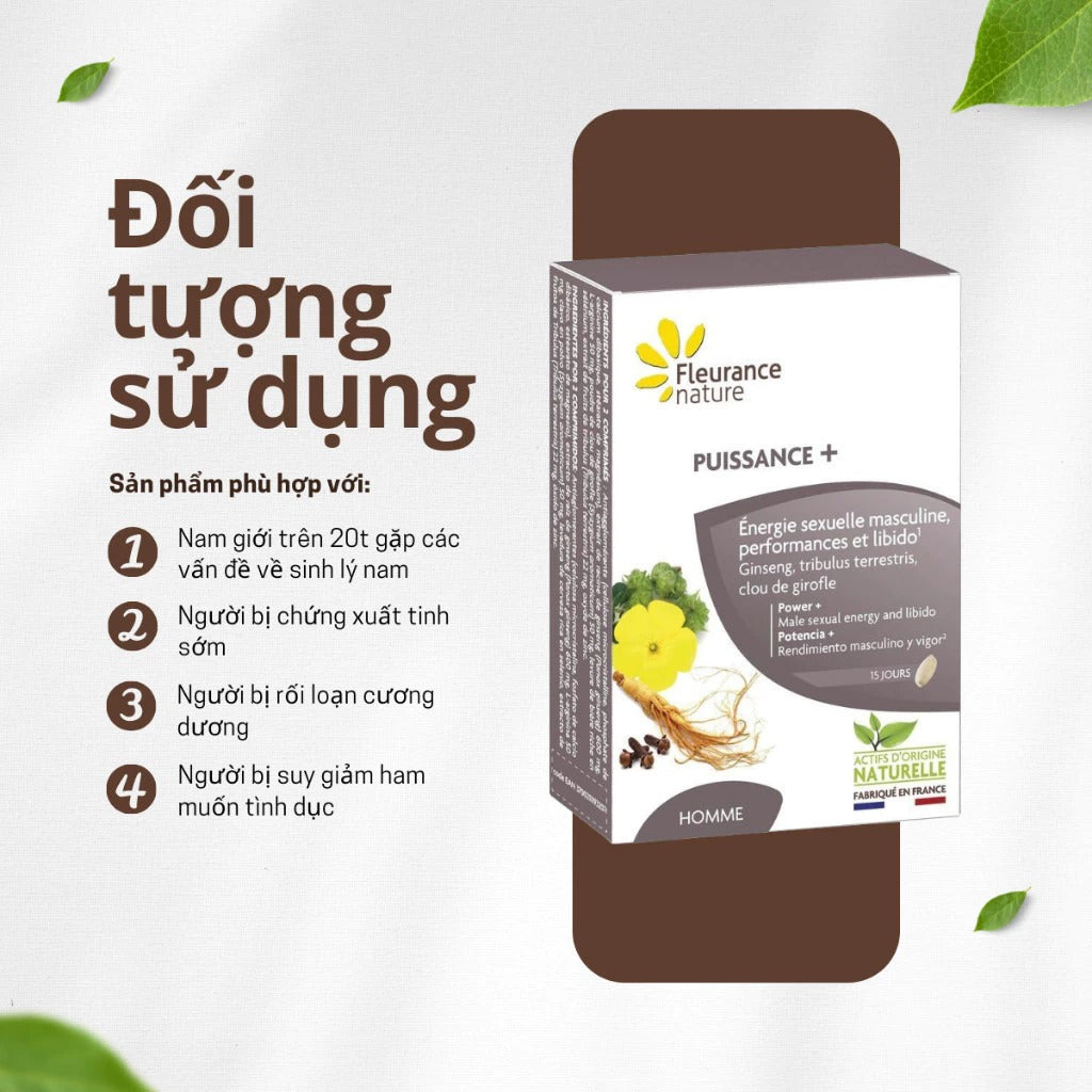 Gel tăng kícViên uống tăng cường sức sinh lý Fleurance Nature Puissance, phục hồi và duy trì sinh lực bền vững - 30 viênh thước và khử mùi cậu nhỏ Sakuza 10ml E1001 (Copy)